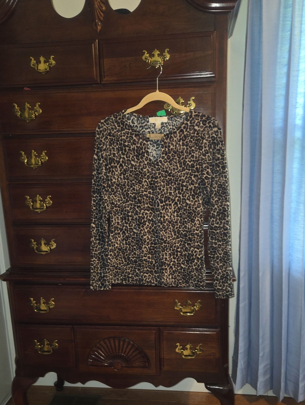 Leopard Print Long Sleeve Women’s Top - Brown